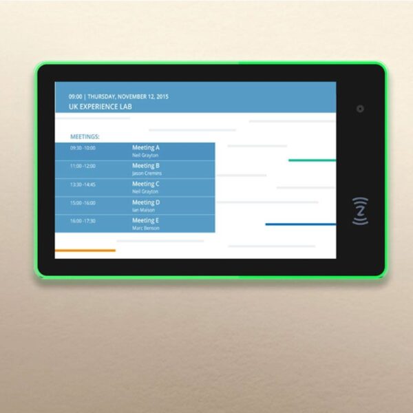 A tablet screen with a white background