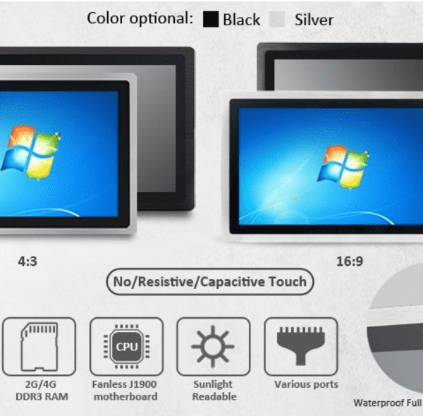 Industrial touch screen panel PCs with HDMI and LCD technology offer a reliable and high-quality display experience. These rugged devices are equipped with touch screen capabilities, making them ideal for various industrial applications. With