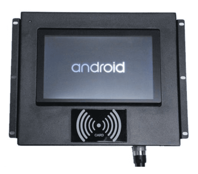 A GK-HVC7-RK3288-AC 7 inch Android Panel PC for Outdoor Access Control POE NFC with a lcd display and the android logo on it, designed for outdoor access control. A GK-HVC7-RK3288-AC 7 inch Android Panel PC for Outdoor Access Control POE NFC with a lcd display and the android logo on it, designed for outdoor access control.