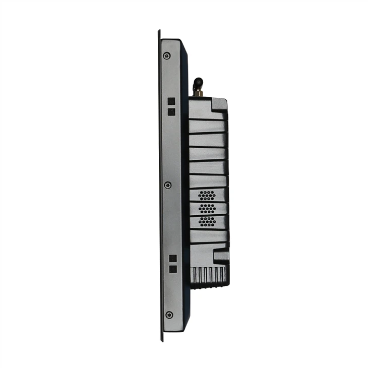 Slim black electronic device side view. Slim black electronic device side view.