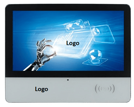 TD logo on a screen with a hand mage
