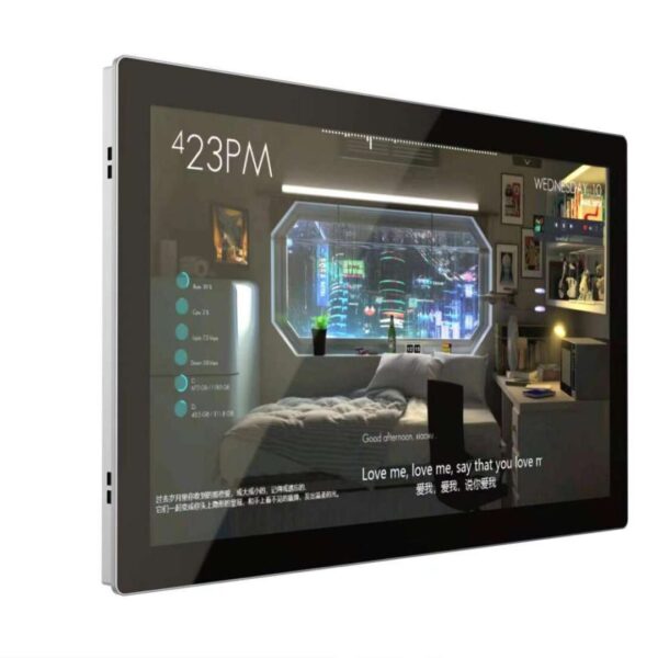 Smart display showing a cozy room setup.